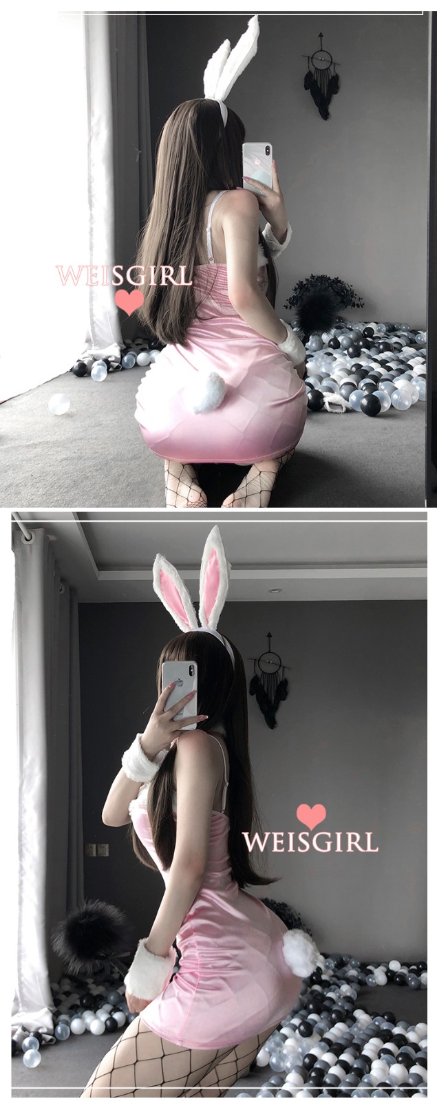 粉粉兔女郎 性感女王角色扮演圣诞情趣制服 兔子火辣激情挑逗诱惑套装