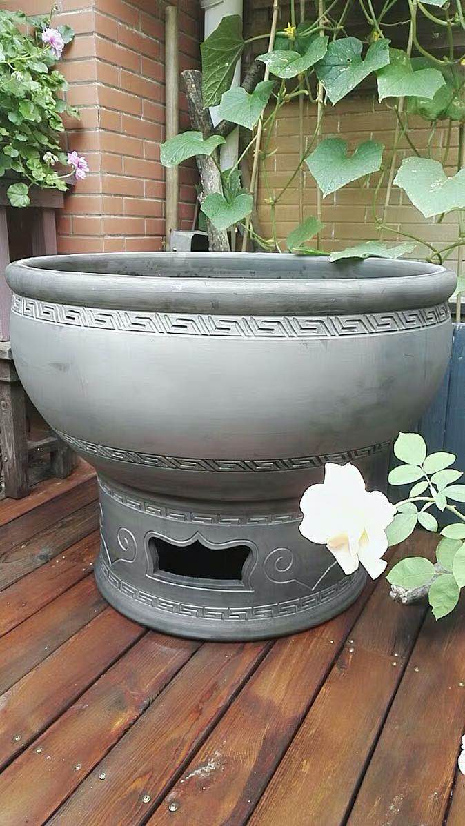 老北京鱼盆泥瓦盆泥盆养金鱼缸非景德镇陶瓷鱼缸睡莲荷花缸乌龟缸70cm