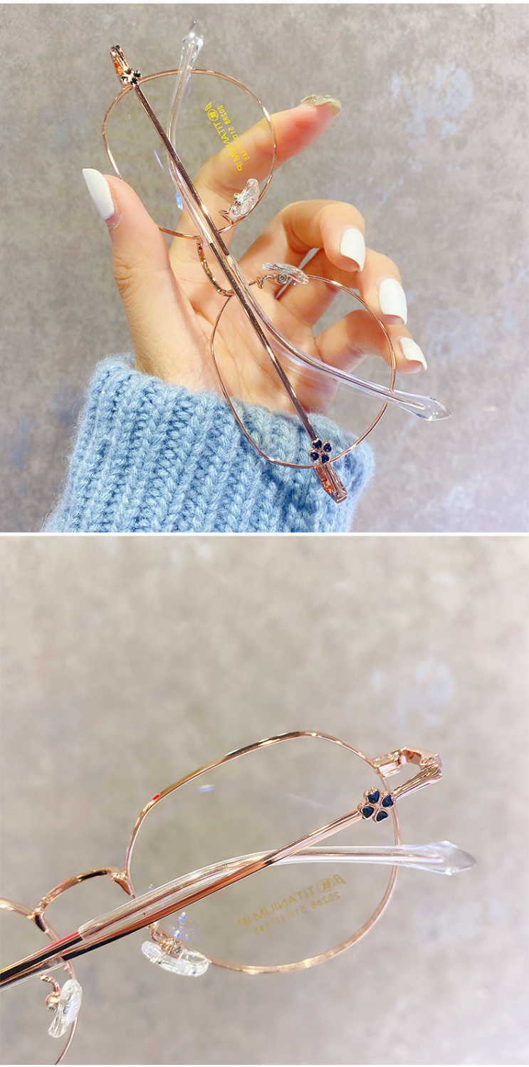 裴拉婷新品六边形眼镜眼镜女眼镜女超轻钛合金眼镜框女网上配镜 西本