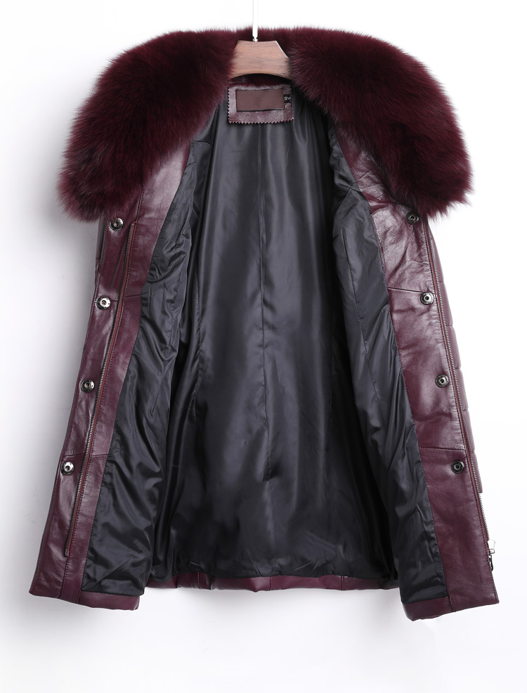 中老年羊皮大衣女士海宁真皮皮衣冬款女人服女中长款皮草狐狸领绵妈妈