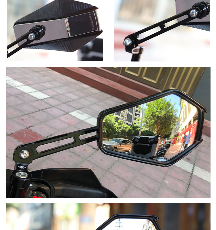 摩托车后视镜大视野超广角电动踏板车改装反光镜通用可调节刀锋镜刀锋