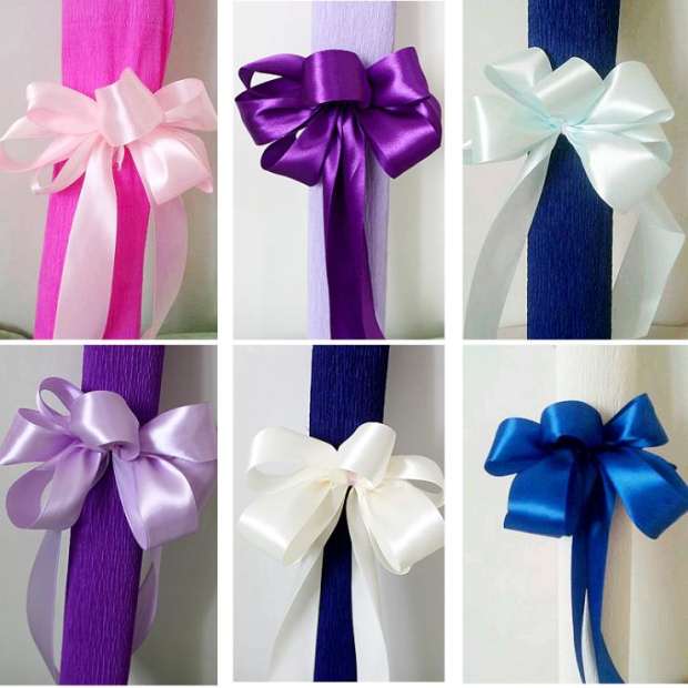 4cm宽香槟色丝带绸带缎带卷红彩带婚庆椅背带装饰带圣诞带礼品带 白色