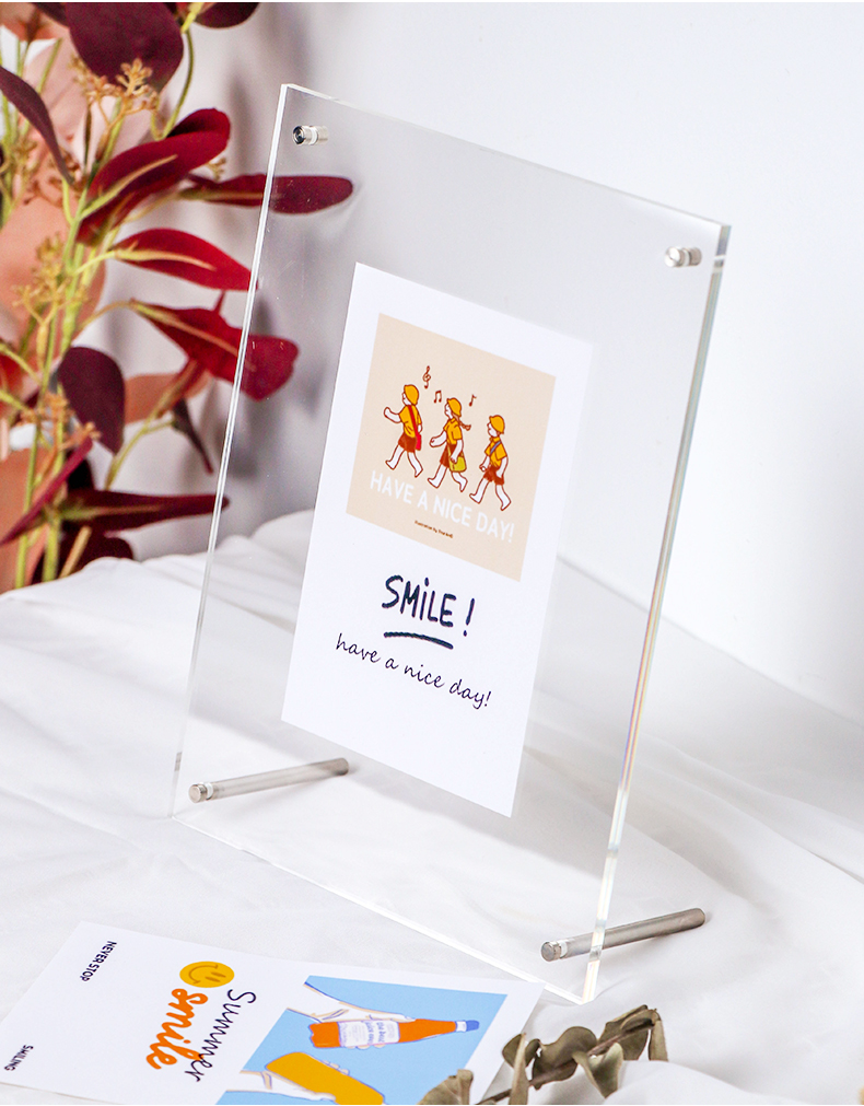 danka 6寸78寸透明水晶相框简约明信片照片展示画框架 【直角】横竖可