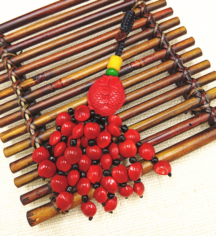 相思钥匙扣红豆菩提子相思豆天然创意饰品平安钥匙扣挂件情侣男女情人