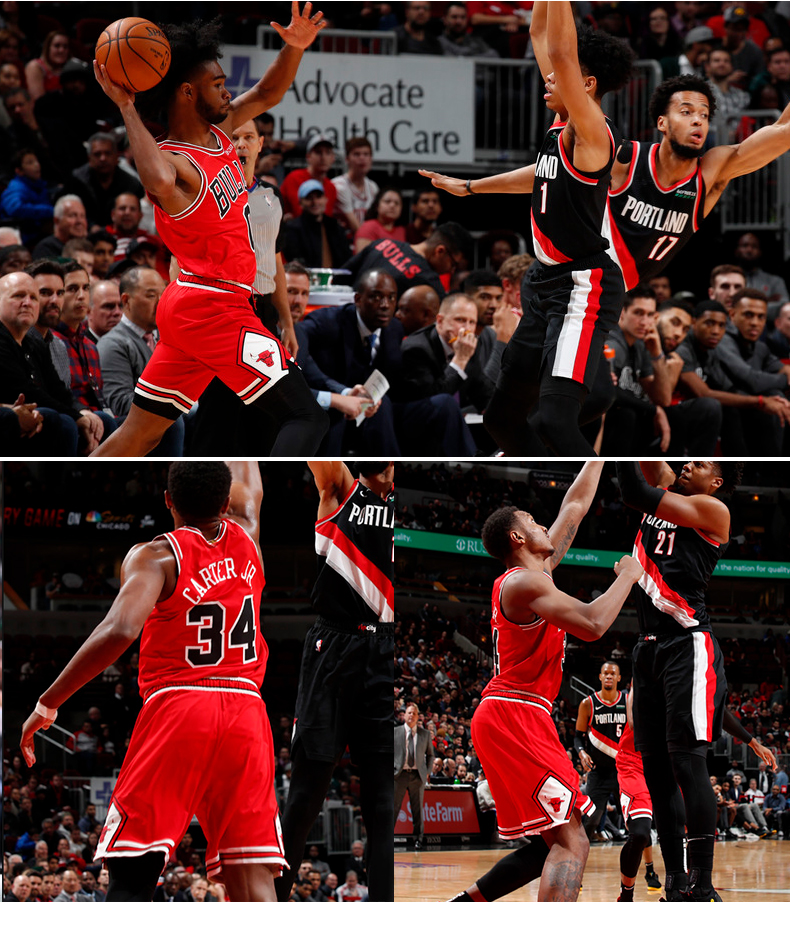 滕讯体育nba旗舰 公牛队马卡宁球衣篮球服套装常规赛新款比赛球服红色