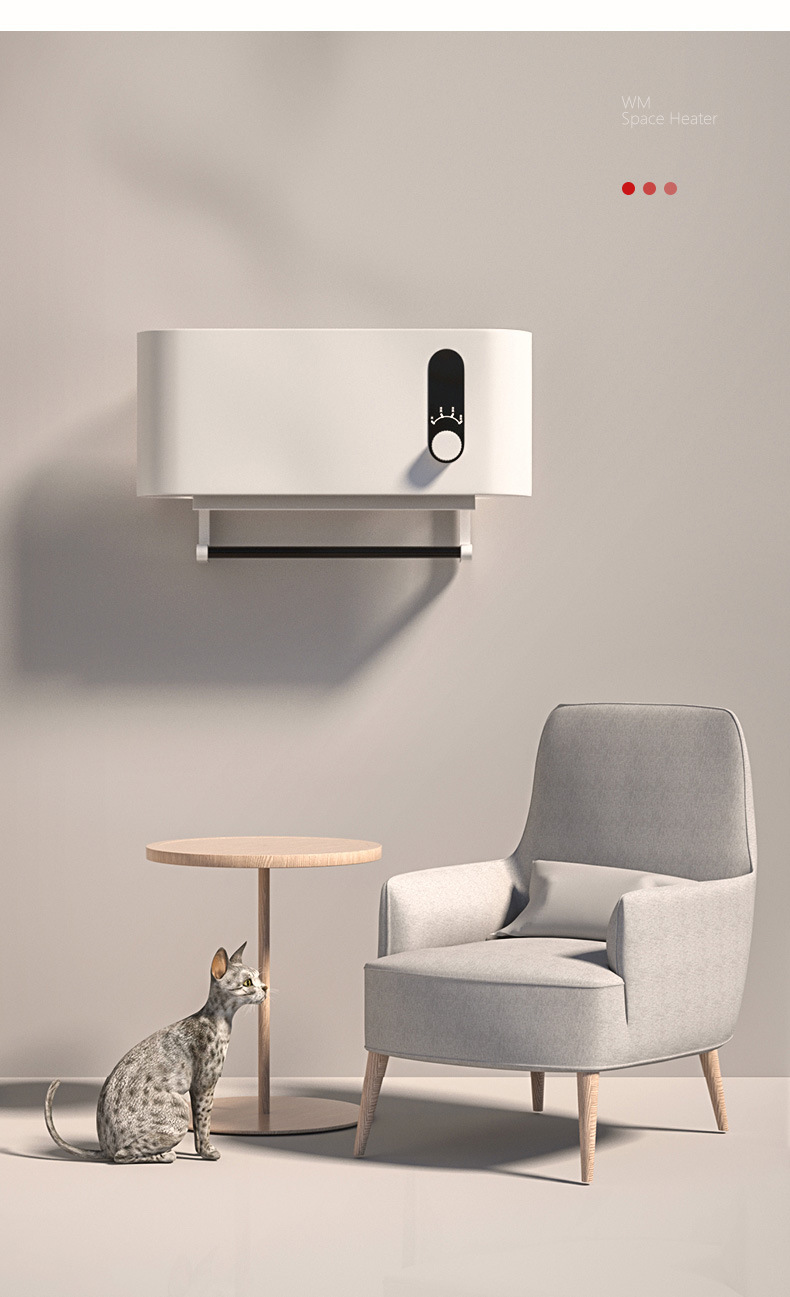 暖风机浴室热风居浴两用壁挂式取暖器家用速热电暖器2000w遥控定时款