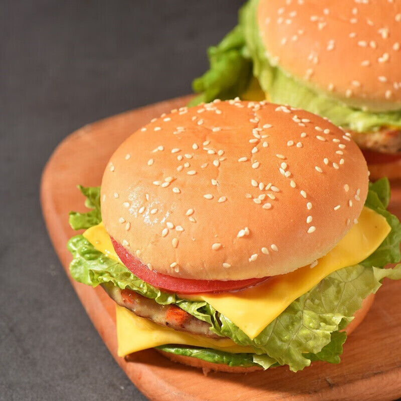 嘉顿汉堡胚10个包全麦面包胚家用diy材料汉堡包早餐烘焙即食商用圆形