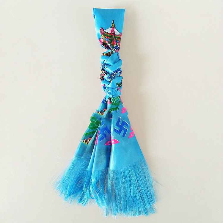 八宝哈达金刚结汽车挂饰吉祥结祝福车挂蒙古族藏族手工艺品纪念品白色