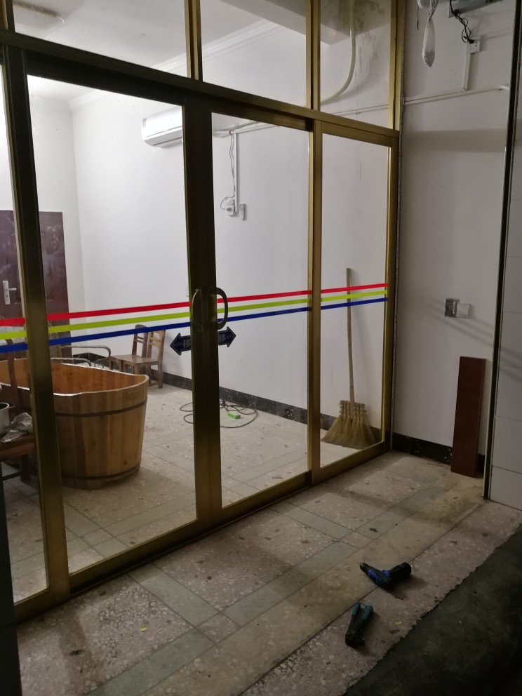 彩色贴纸酒店宾馆自动门推拉移门玻璃门贴纸腰线防撞条店面门店铺办公