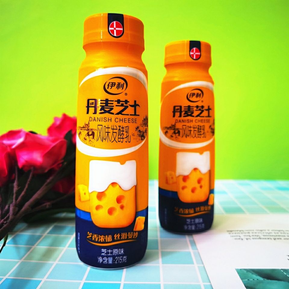 伊利丹麦芝士酸奶215g612瓶风味发酵乳芝士原味黄桃百香果原味8瓶