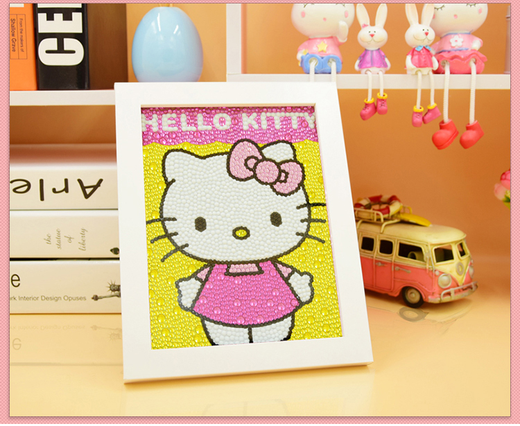 满钻儿童钻石画带框架diy相框玩具手工材料包小学生卡通点钻贴画 小鹿