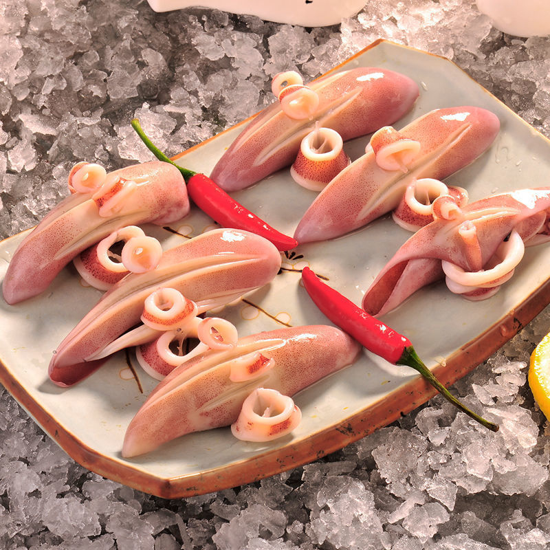 鱿鱼花耳尖切花牛角花卷鲜活大尤冷冻海鲜水产500g装火锅食材八斤装