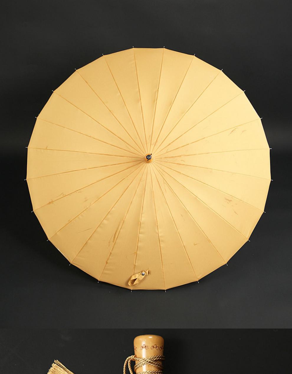 沛欣复古风雨伞国潮竹伞中国风流苏防油纸伞24骨长柄伞可定制logo kl1