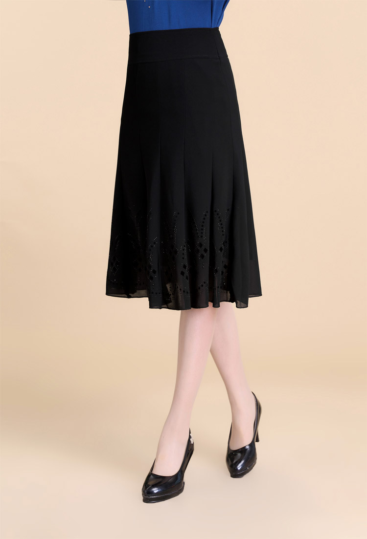 中老年人夏季半身裙中老年阔太太半身裙雪纺新款大码女装中年短裙妈妈