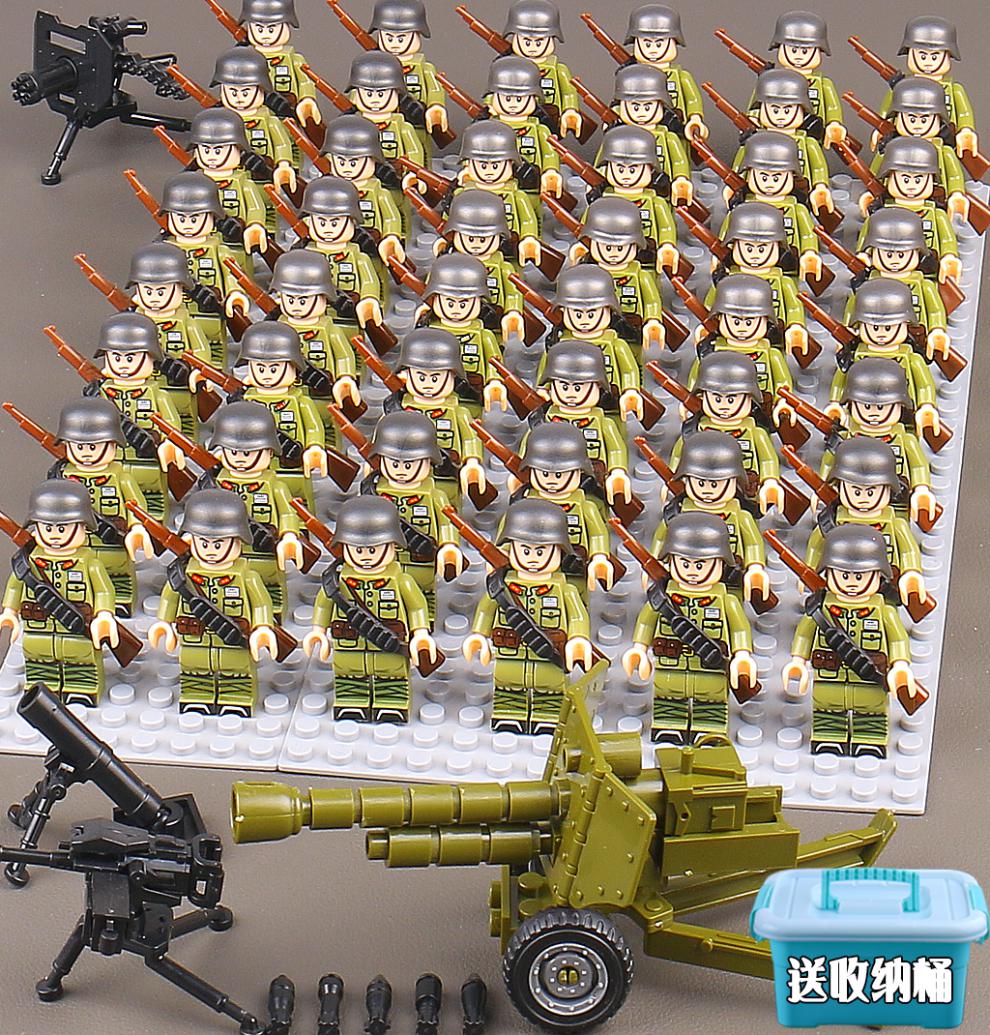 乐高lego积木男孩子八路军德军国军拼装积木战争人仔小人儿童玩具