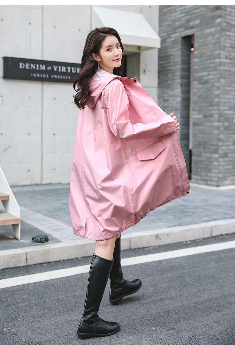 女士长款雨衣 日式便携轻薄徒步雨披 防雨外套 风衣式雨具 雨衣-2001