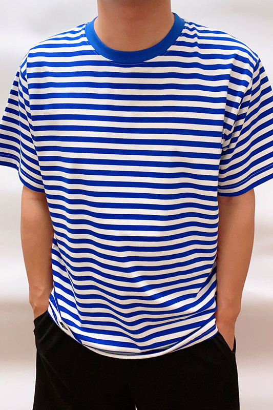 海军衫军训汗衫老式海魂衫全棉短袖棉质蓝白条纹汗衫t恤复古怀旧海军