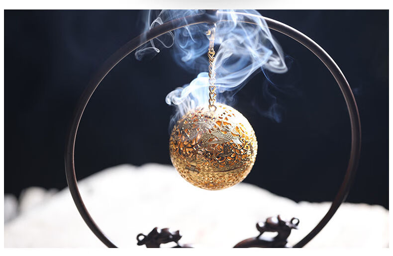 葡萄花鸟纹香囊球悬挂香薰摆件 葡萄花鸟香薰球【银】 倒流香【图片