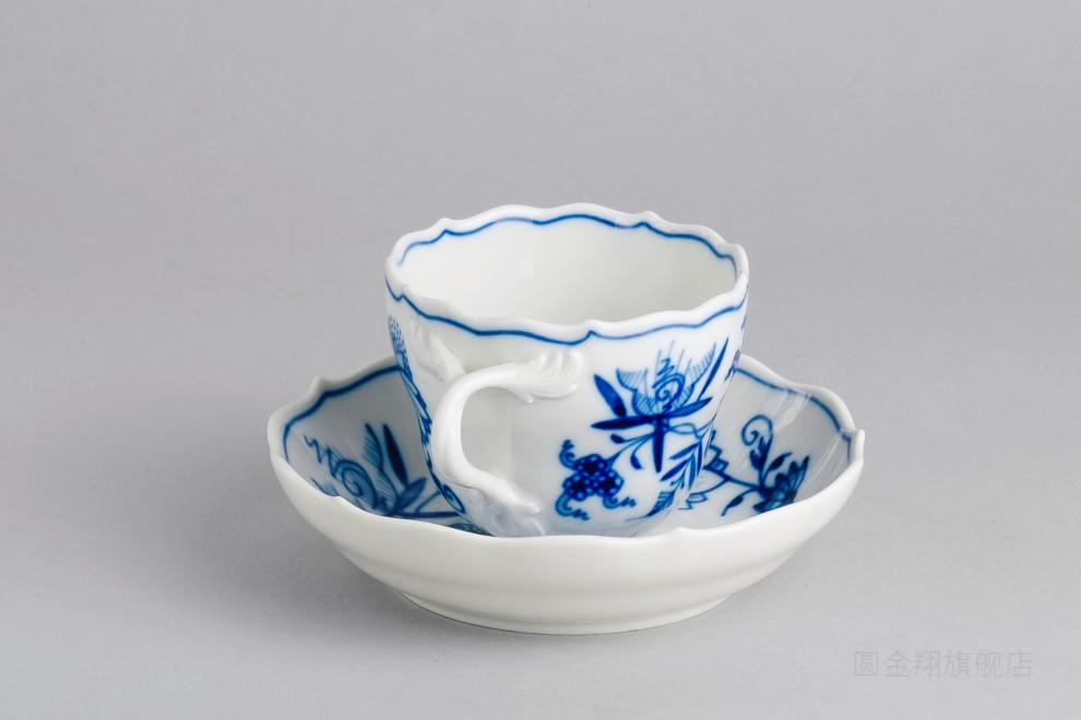 梅森瓷器杯子现货 中古德国梅森瓷器meissen麦森迈森手绘蓝洋葱欧式