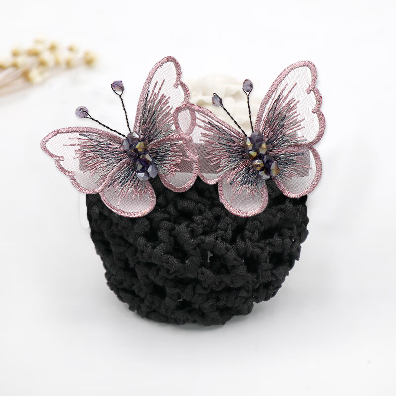 朵维尔米银行护士空姐休闲职业头花网兜发饰盘发头饰韩国蝴蝶发网发夹