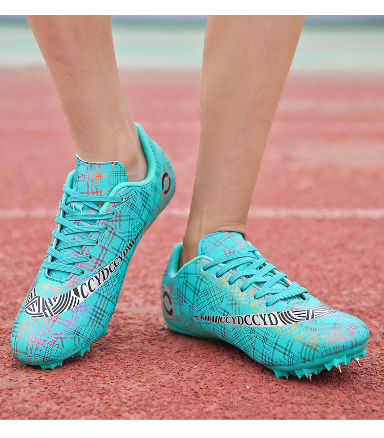 跑步鞋田径鞋短跑钉鞋男女成人儿童青少年学生一百米两百米四百米 白