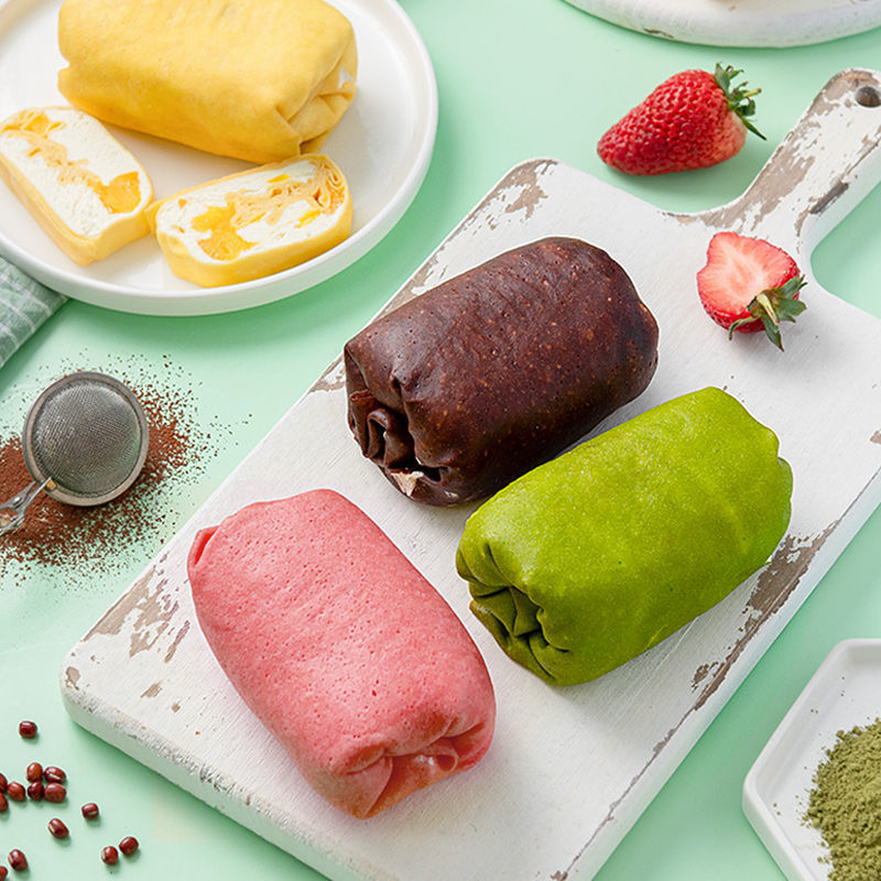 毛巾卷蛋糕130g网红爆浆千层甜品下午茶慕斯甜点零食 毛巾卷【3盒备注