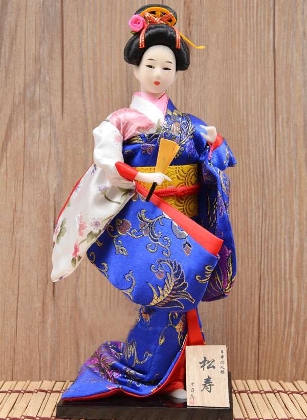 【曲美思】日本艺伎人偶12寸人形手工绢人和服娃娃木偶工艺品日料店
