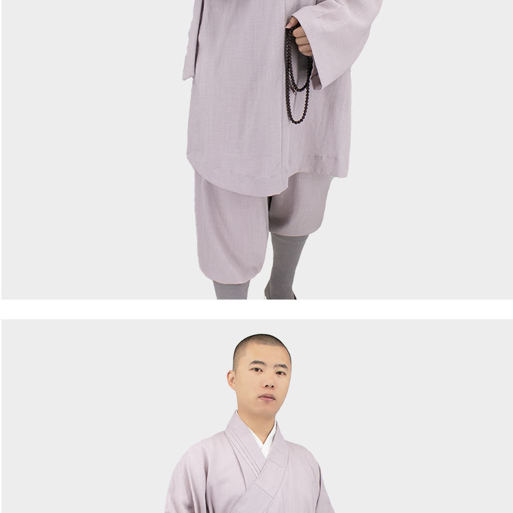僧服夏装短褂韩国麻罗汉褂套装男女出家师父和尚的衣服透气舒适抗皱