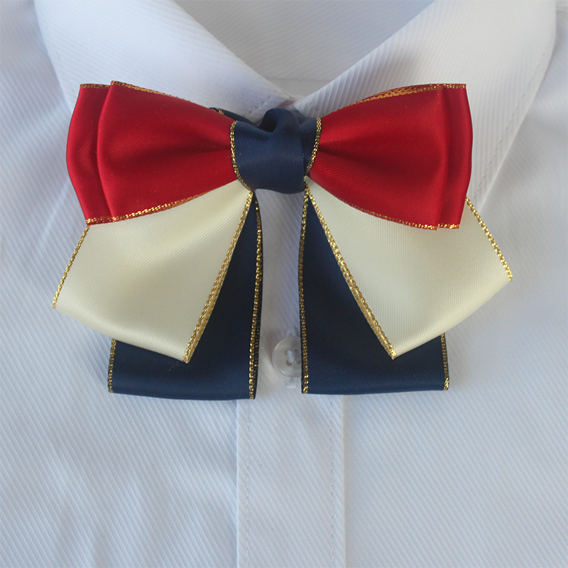 职业领花空姐银行紫红蓝绿菊黄粉蝴蝶结服务员领结女胸针领巾 12