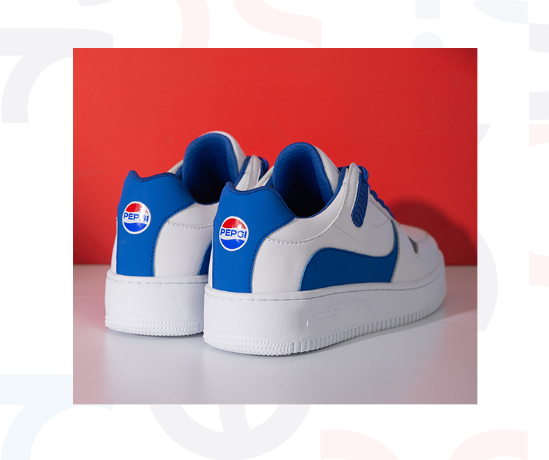 情侣款百事可乐pepsi男鞋靴低帮空军联名板鞋男女学生网红百搭小白鞋