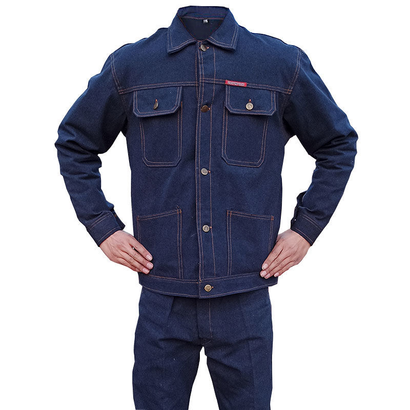 劳保工作服男套装工地电焊劳动防烫耐脏春秋劳动布工作服经典套装185
