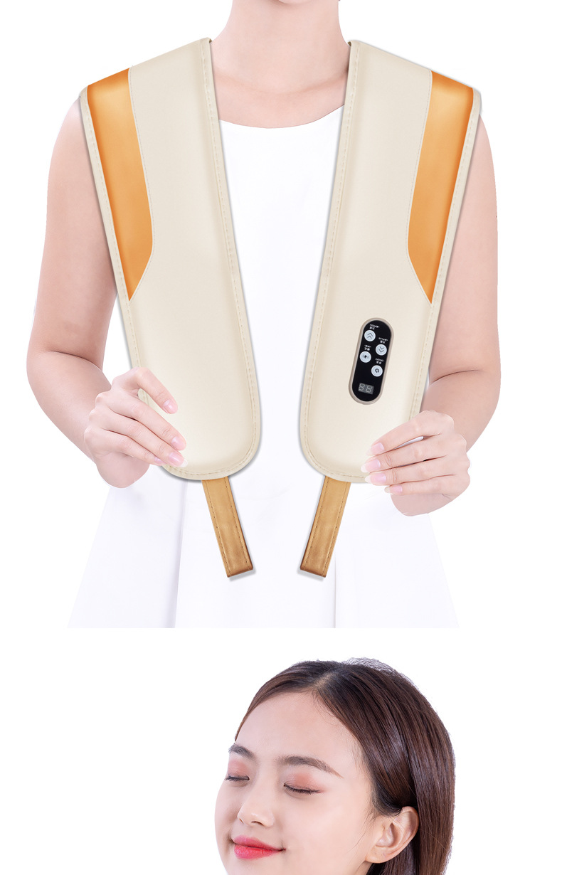 一件按摩披肩按摩器仪颈肩捶背器肩颈敲敲乐肩部颈椎按摩器仪 黑色4锤