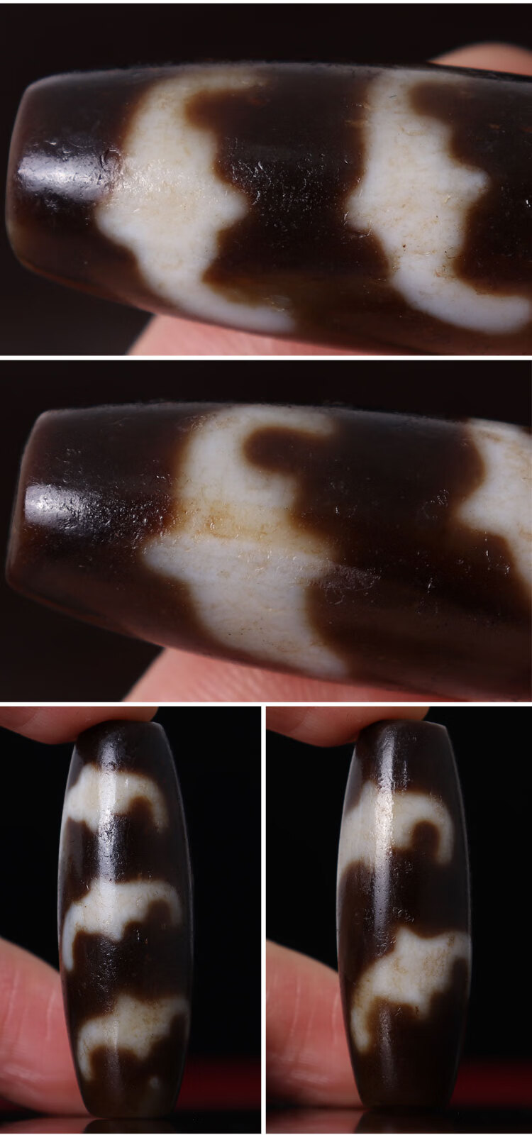 手工制作精选孤品原矿西藏九眼天珠吊坠老矿油润包浆天珠项链真品细工