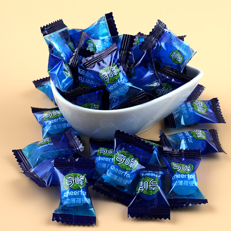 奇峰强劲薄荷糖润喉糖老式清凉水果硬糖 散装话梅糖零食 休闲食品