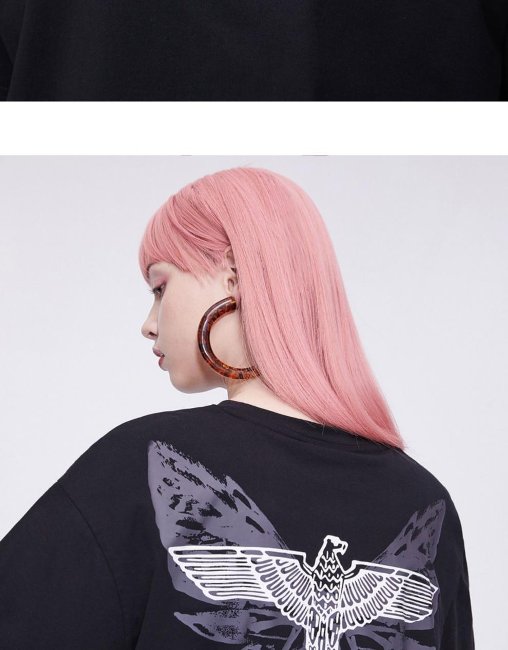 boy london21春夏蝴蝶效应主题印花潮流烫钻短袖t恤 黑色 l