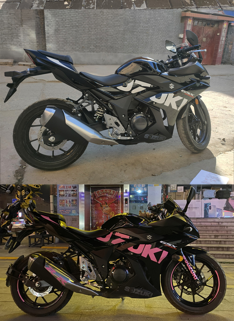 豪爵铃木gsx250r贴花版画车身改装个性贴纸车身贴装饰战斗灰橙色绿色1