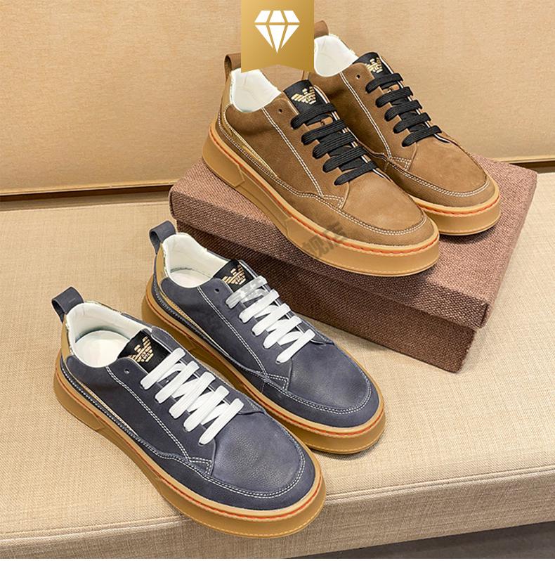 奢侈品阿玛尼男鞋复古男鞋休闲板鞋男冬季新款男士皮鞋防滑轻奢品牌