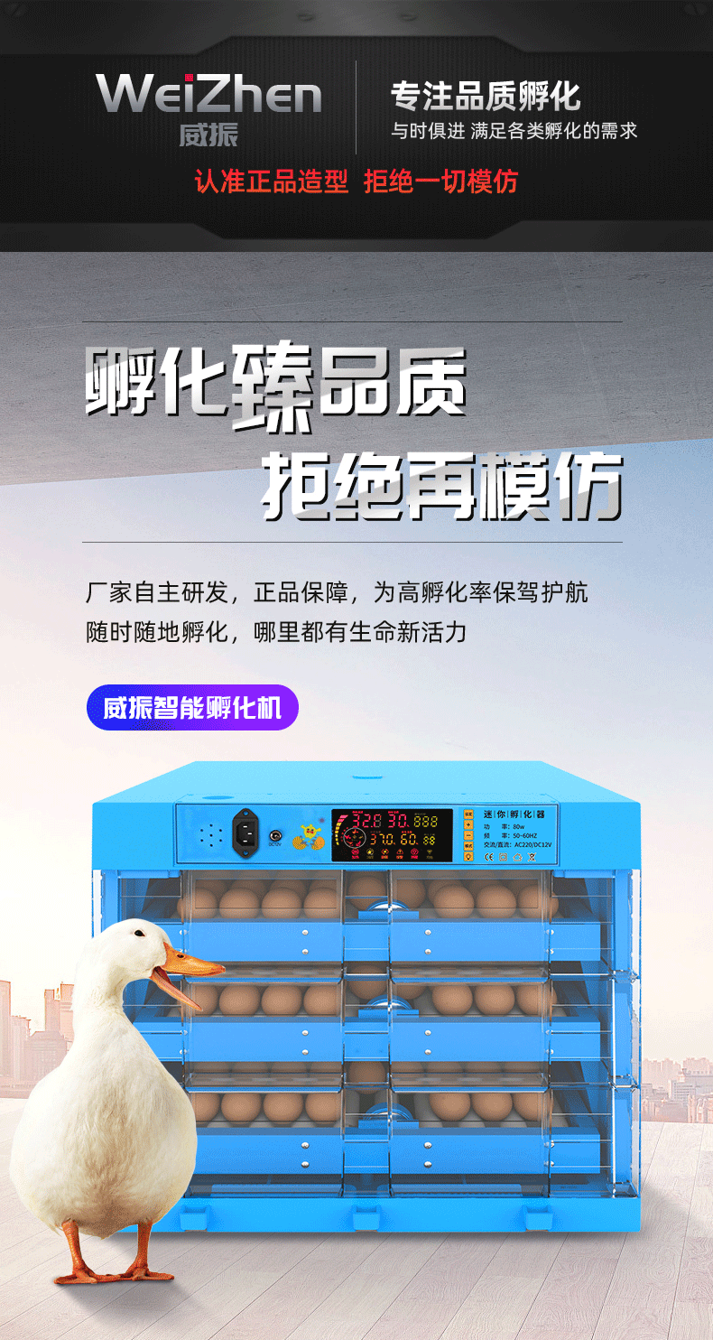 孵化器小型家用型芦丁小鸡的机器可孵化箱 56枚抽屉式单电【图片 价格