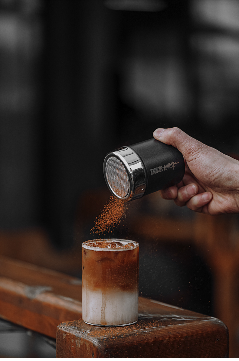 手持杯筛粉器轰炸机撒粉器花式咖啡洒粉筒不锈钢可可粉抹茶粉砂糖细网