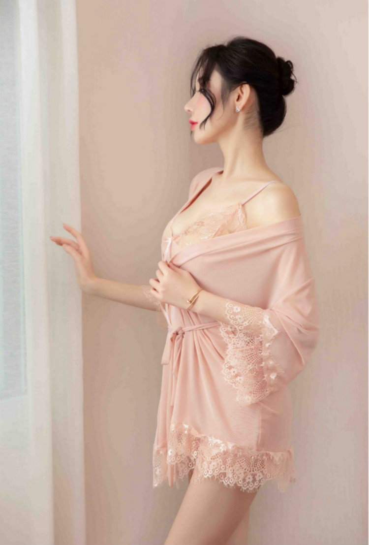 慕一慕丝轻奢情趣内衣女透视诱惑吊带性感蕾丝睡衣睡裙大码套装白色