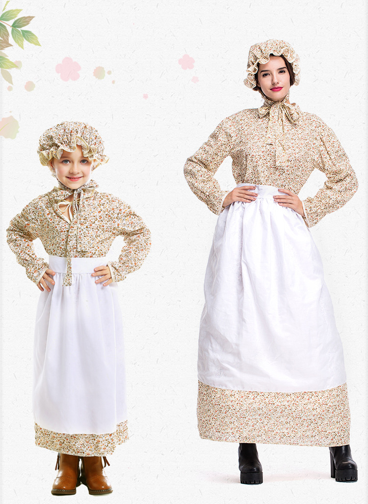 妙优可 中世纪平民服装子装欧洲女仆服厨娘装田园风农场服英国农庄