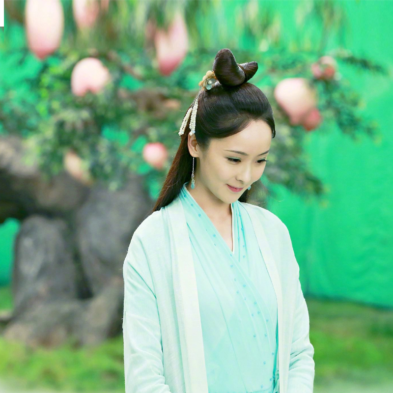 汉服女童杨紫锦觅同款古装儿童古装仙女服香蜜沉沉烬如霜12-15岁 淡