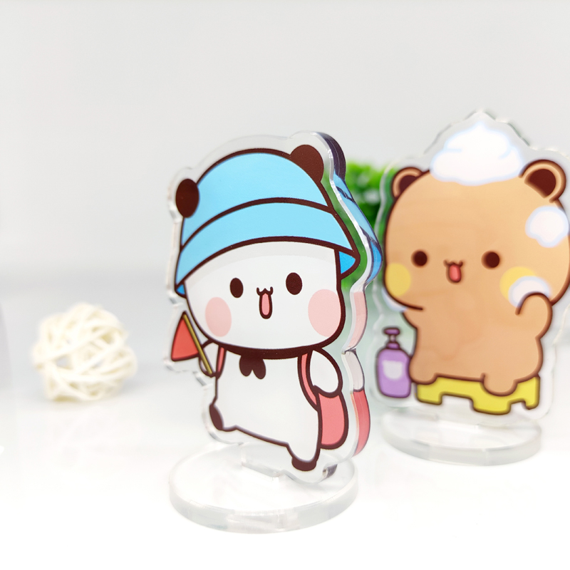 黄小b杂货铺小熊猫一二表情周边亚克力桌面摆件可爱立牌装饰情侣布布