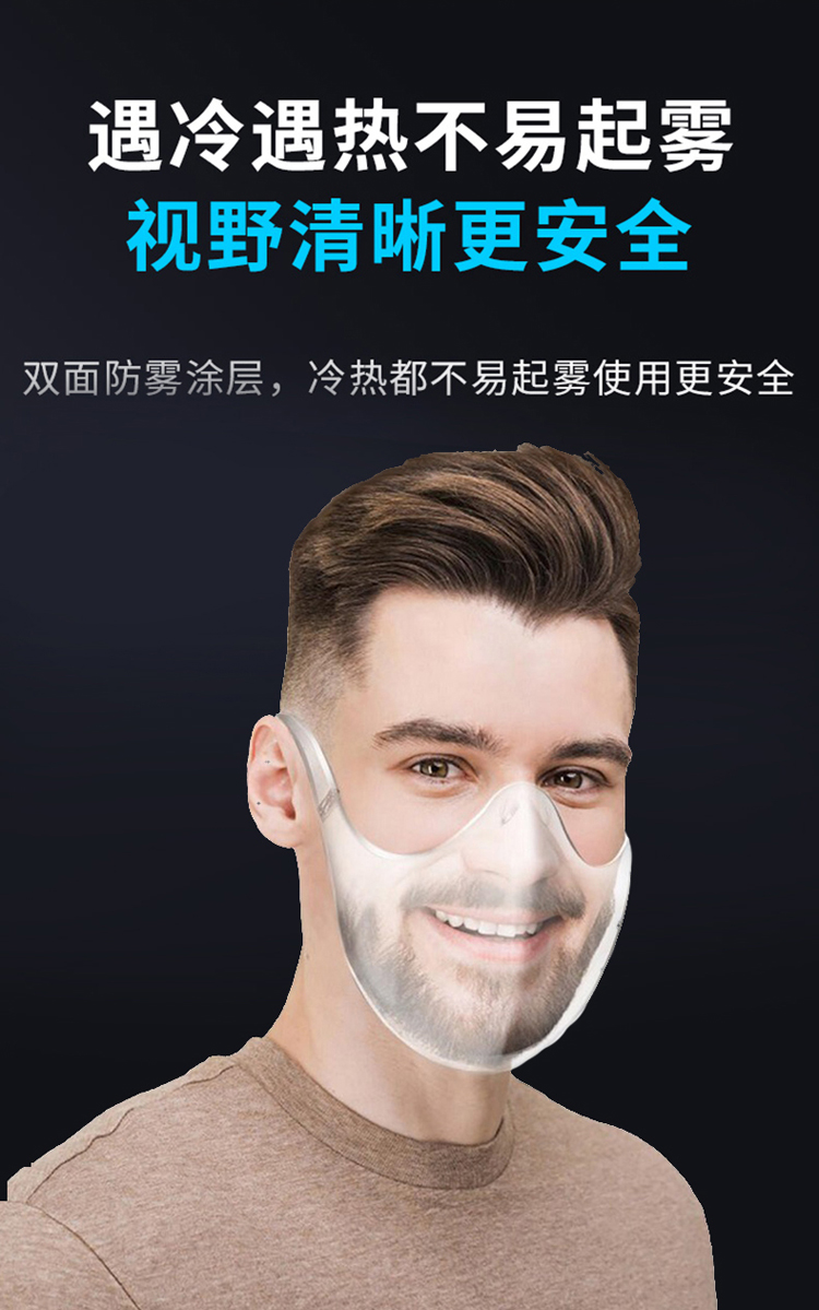 【wonst】开讲啦塑料透明口罩防护罩pvc口鼻罩同款香港tvb隐形面罩