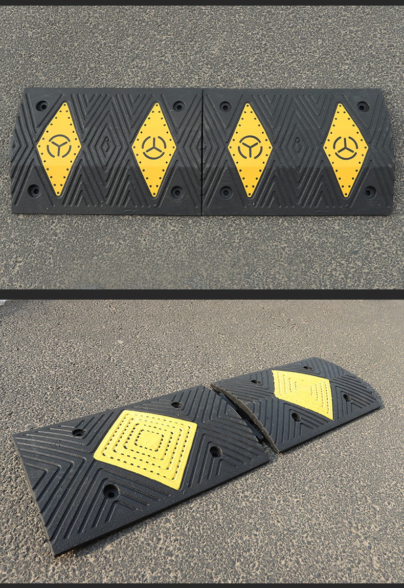 橡胶橡塑减速带线槽减速垄汽车道路停车农村学校公路限速板斜坡垫橡胶