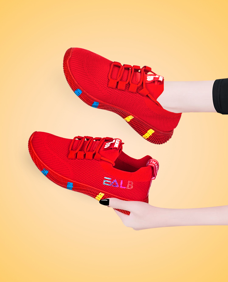 【抖音同款】菲达女鞋2021新款飞织透气网面休闲鞋跑步鞋n77四季可穿