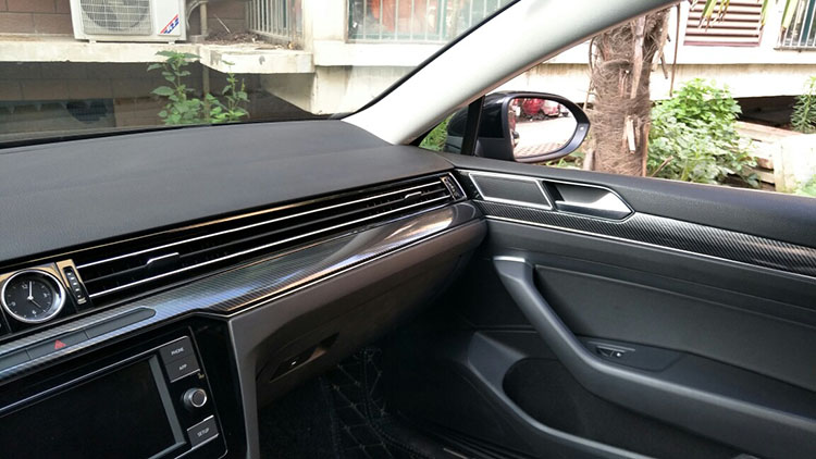 大众迈腾b8中控贴膜装饰碳纤维贴纸b8l内饰桃木改装车内用品配件5d碳