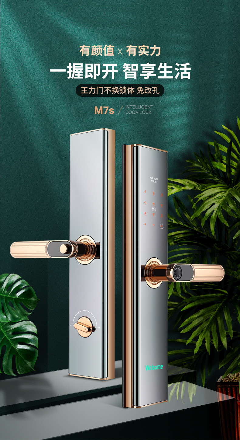 好品优选王力防盗门密码锁适配王力门三锁舌超防锁体专用指纹锁防盗门