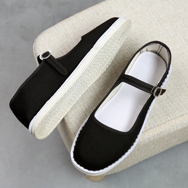 足里路手工老北京布鞋女千层底布鞋全棉布底透气养生妈妈月子休闲鞋女