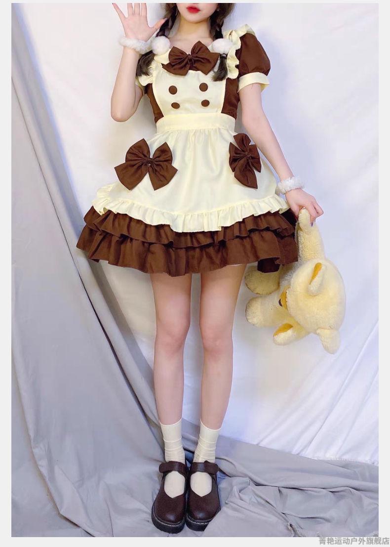 咖啡厅女仆装制服cosplay日常可爱连衣裙洋装萝莉lolita洛丽塔黑白